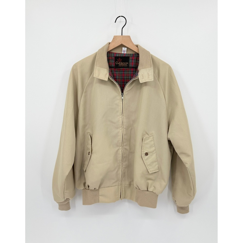 Vtg California Imperial Harrington Bomber Jacket Mens L Made In USA Grandpacore